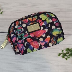 Betsey Johnson Bag Butterfly & Polka-Dot Cosmetic Pouch 7.5" X 5"